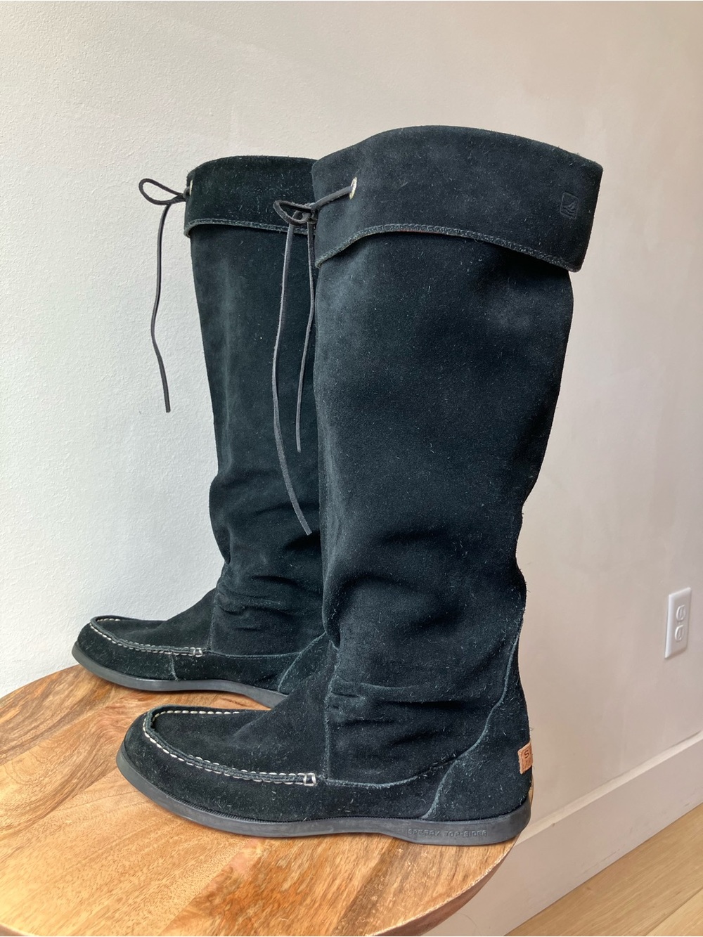 Sperry | Top-Sider Longpoint Black Suede Knee High Slouchy Boots